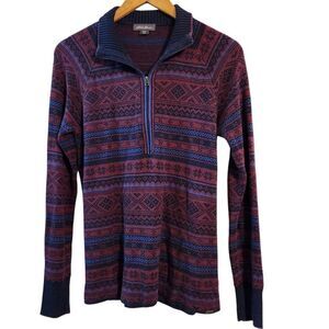 Eddie Bauer Women's 1/2 zip Pullover Sweater Fair Isle Nordic size small